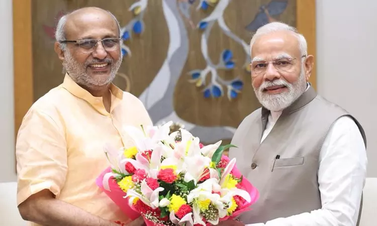 பிரதமர் மோடியுடன் பாஜக துணை ஜனாதிபதி வேட்பாளர் சி.பி.ராதாகிருஷ்ணன் சந்திப்பு