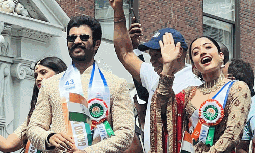 அமெரிக்காவில் ஜோடியாக வலம் வந்த விஜய் தேவரகொண்டா - ராஷ்மிகா