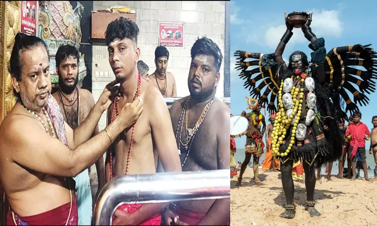 குலசேகரன்பட்டினம் தசரா விழாவுக்கு மாலையணிந்து விரதம் தொடங்கிய பக்தர்கள்