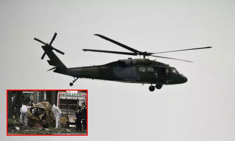கொலம்பியாவில் லாரி வெடிகுண்டு, ஹெலிகாப்டர் வெடித்து 17 பேர் பலி