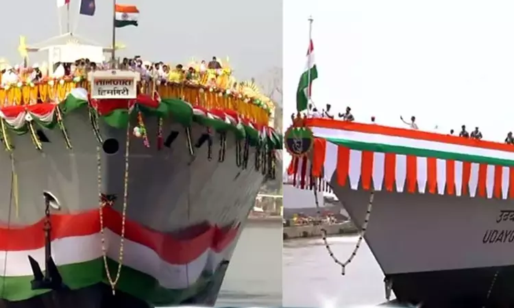 உள்நாட்டில் தயாரிக்கப்பட்ட இரு போர்க்கப்பல்கள் நாட்டுக்கு அர்ப்பணிப்பு