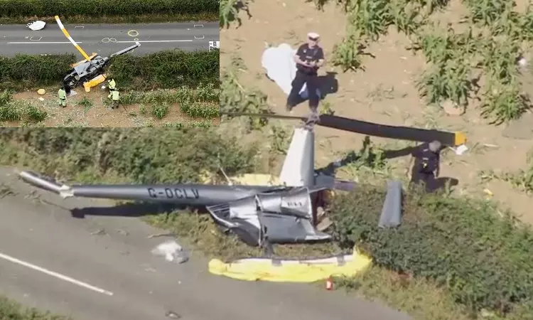 பயிற்சியின்போது ஹெலிகாப்டர் தரையில் விழுந்து விபத்து - 3 பேர் பலி