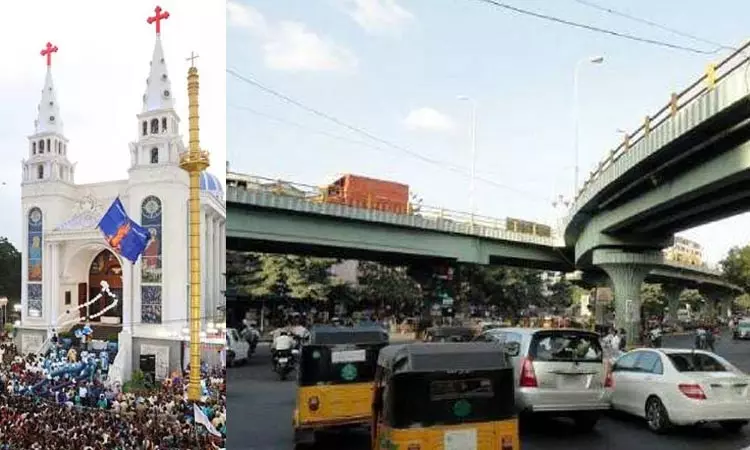 வேளாங்கண்ணி மாதா கோவில் திருவிழா கொடியேற்றம்- சென்னை அடையாறில் இன்று போக்குவரத்து மாற்றம்