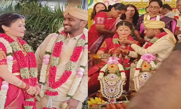 அமெரிக்க பெண்ணை கரம்பிடித்த கோவை இளைஞர்... தமிழ் கலாசாரப்படி நடந்த திருமணம்