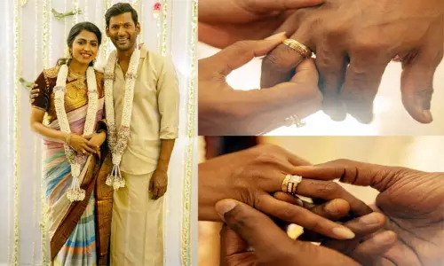 எளிமையாக நடந்த விஷால் - சாய் தன்ஷிகாவின் நிச்சயதார்த்தம் எளிமையாக நடந்த விஷால் - சாய் தன்ஷிகாவின் நிச்சயதார்த்தம்