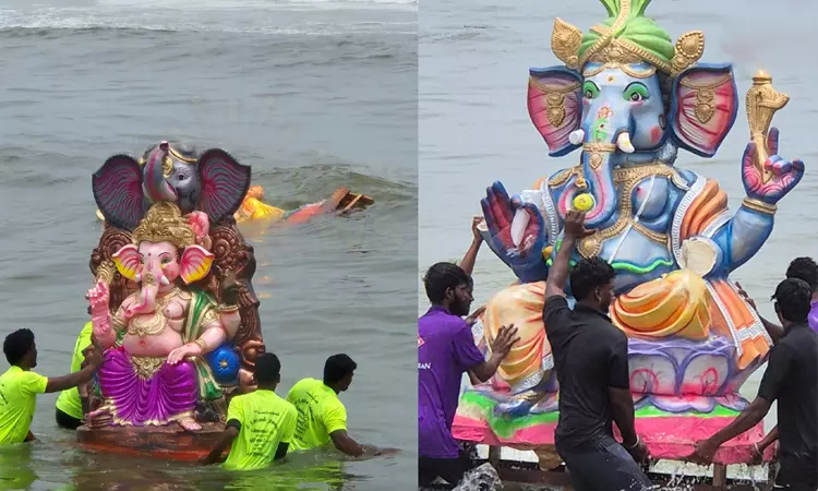 சென்னையில் விநாயகர் சிலைகள் கரைக்கும் பணி தொடக்கம்