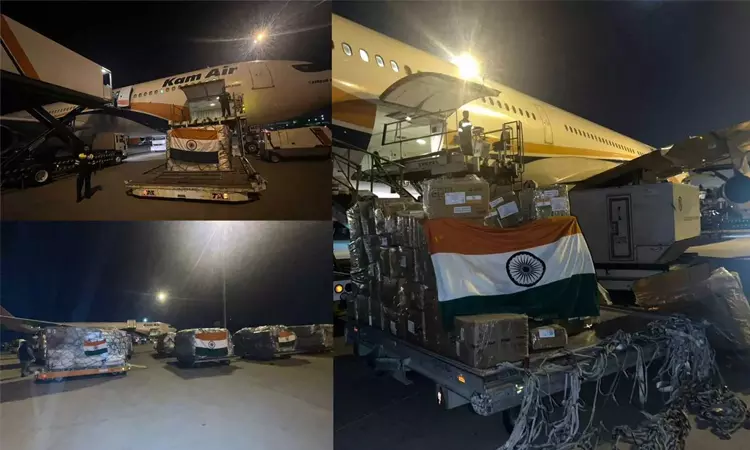 இந்தியா அனுப்பிய 21 டன் நிவாரணப் பொருட்கள் ஆப்கானிஸ்தான் சென்றடைந்தது இந்தியா அனுப்பிய 21 டன் நிவாரணப் பொருட்கள் ஆப்கானிஸ்தான் சென்றடைந்தது