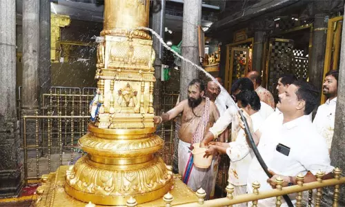 திருச்சானூர் பத்மாவதி தாயார் கோவிலில் ஆழ்வார் திருமஞ்சனம்