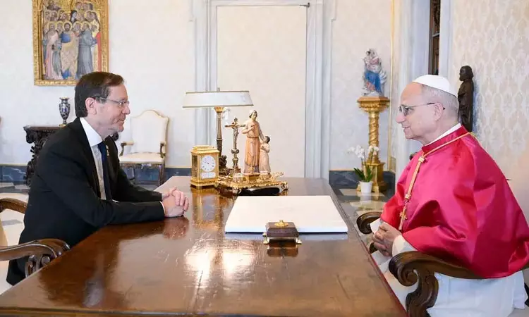 14-ம் போப் லியோவுடன் இஸ்ரேல் ஜனாதிபதி நேரில் சந்திப்பு