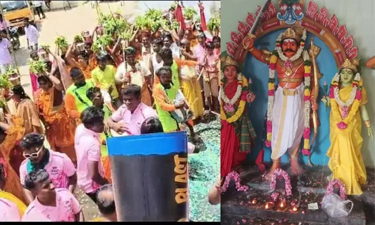 புகளூர்: கக்கன் காலனி மதுரை வீரன் கோவில் திருவிழா புகளூர்: கக்கன் காலனி மதுரை வீரன் கோவில் திருவிழா
