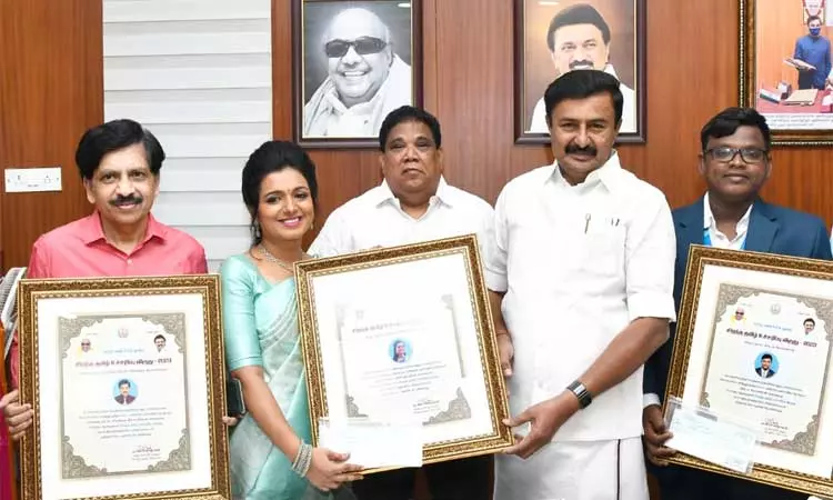 சிறந்த தமிழ் உச்சரிப்புக்கான விருதுகள் - அமைச்சர் மு.பெ.சாமிநாதன் வழங்கினார்