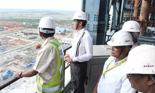 எண்ணூர் அனல்மின் நிலைய கட்டுமான பணி - மின்சார வாரிய தலைவர் ராதாகிருஷ்ணன் நேரில் ஆய்வு