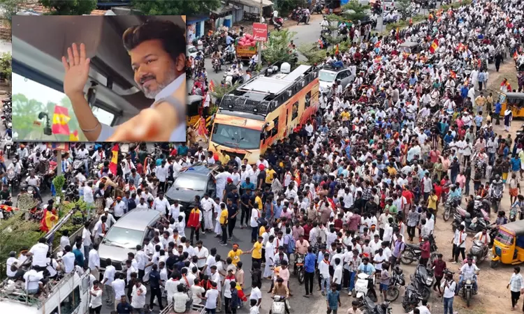 திருச்சியில் தவெக தலைவர் விஜய்.. ஆயிரக்கணக்கான தொண்டர்கள் உற்சாக வரவேற்பு