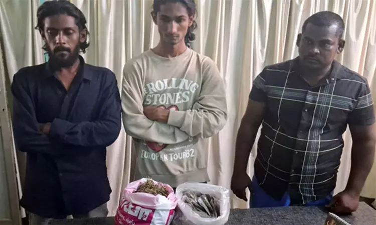 நாகர்கோவிலில் 1.5 கிலோ கஞ்சா வைத்திருந்த 3 பேர் கைது: கார், பைக் பறிமுதல்