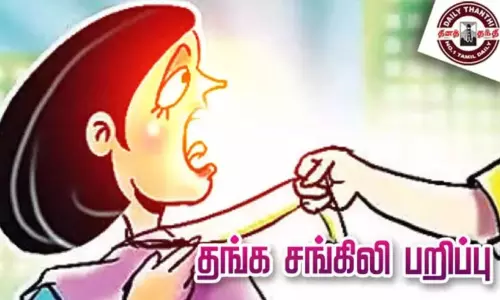 வீட்டு வாசலில் நின்று கொண்டிருந்த மூதாட்டியிடம் 10 பவுன் தாலி சங்கிலி பறிப்பு