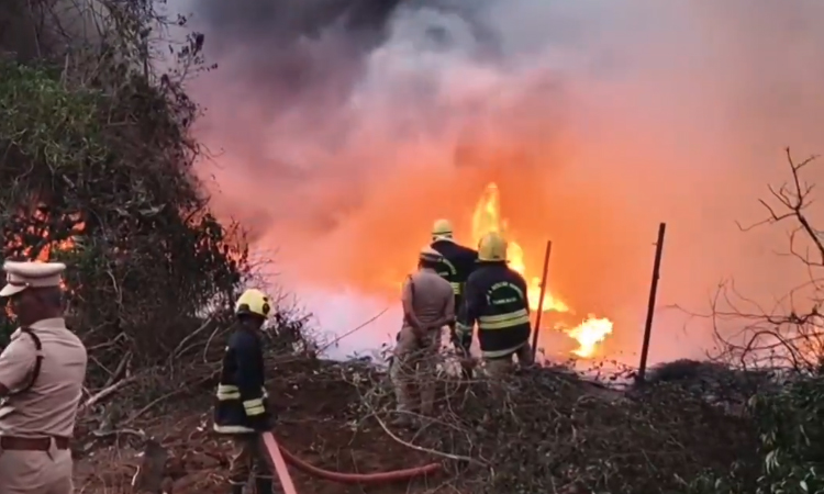 தென்காசி: பிளாஸ்டிக் குடோனில் 10 மணி நேரத்திற்கு மேலாக பற்றி எரியும் தீ