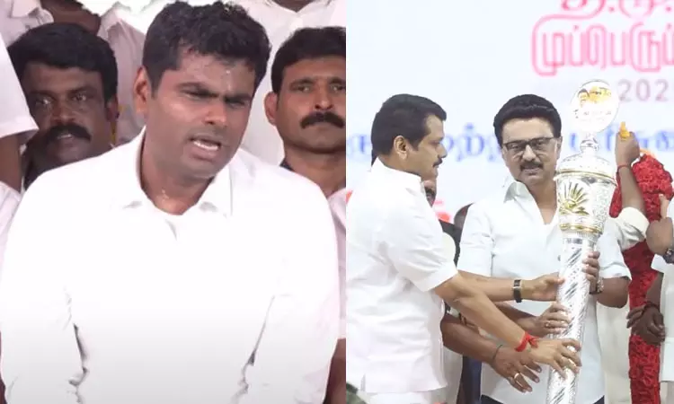 ஊழல் பட்டம் தந்தவரை வைத்து முப்பெரும் விழா - அண்ணாமலை விமர்சனம்