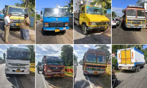 கன்னியாகுமரி: ஊருக்குள் நுழைந்த கனரக வாகனங்களுக்கு அபராதம்- போக்குவரத்து போலீஸ் அதிரடி