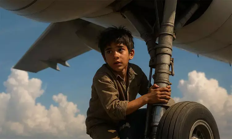 விமானத்தின் சக்கரப் பகுதியில் அமா்ந்து ஆப்கானிஸ்தானில் இருந்து டெல்லி வந்த சிறுவன்