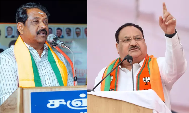 ஓபிஎஸ், டிடிவி குறித்து எடப்பாடி பழனிசாமியிடம் பேசுமாறு நயினார் நாகேந்திரனிடம் ஜே.பி. நட்டா அறிவுறுத்தல்? ஓபிஎஸ், டிடிவி குறித்து எடப்பாடி பழனிசாமியிடம் பேசுமாறு நயினார் நாகேந்திரனிடம் ஜே.பி. நட்டா அறிவுறுத்தல்?