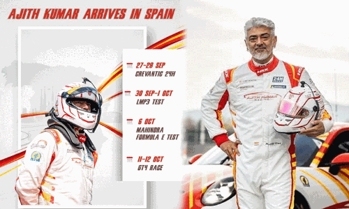 ஸ்பெயின் கார் ரேஸில் பங்கேற்கும் அஜித்குமார்