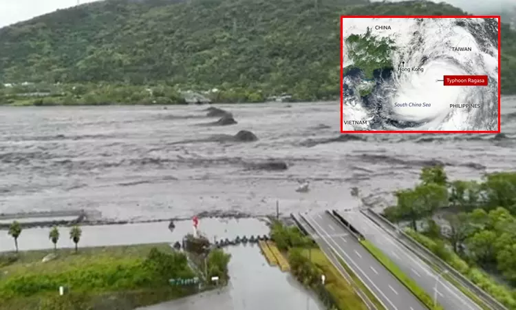 தைவானை புரட்டி போட்ட ரகசா புயல்:  ஏரி, பாலம் உடைந்து 14 பேர் பலி; 124 பேர் மாயம்