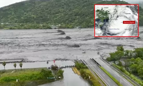 தைவானை புரட்டி போட்ட ரகசா புயல்:  ஏரி, பாலம் உடைந்து 14 பேர் பலி; 124 பேர் மாயம்