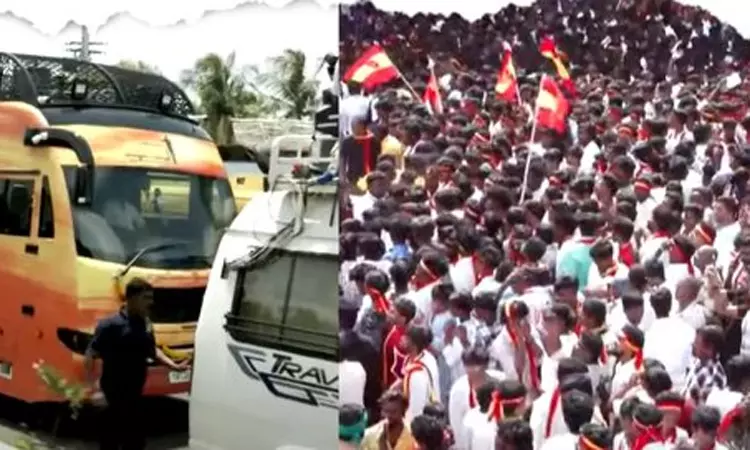 விஜய் பிரசாரம் - காவல்துறை அனுமதித்த நேரம் கடந்தது விஜய் பிரசாரம் - காவல்துறை அனுமதித்த நேரம் கடந்தது