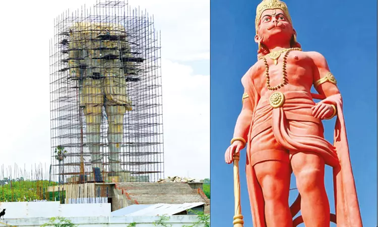 ராமேசுவரத்தில் 108 அடி உயர ஆஞ்சநேயர் சிலை அமைக்கும் பணி தீவிரம்