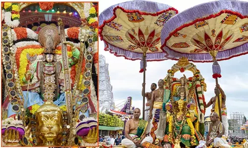 திருப்பதி பிரம்மோற்சவம்.. அனுமந்த வாகனத்தில் எழுந்தருளிய மலையப்ப சுவாமி