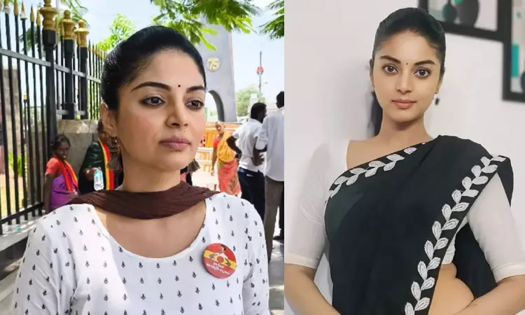 கரூர் சம்பவம்  பாதிக்கப்பட்டவர்களை சந்திக்க நடிகை சனம் ஷெட்டி க்கு அனுமதி மறுப்பு