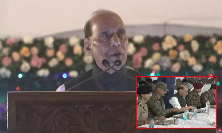 இந்திய பாதுகாப்புக்கு தேவையான நடவடிக்கைகளை எடுக்க அரசு ஒருபோதும் தயங்காது:  ராஜ்நாத் சிங் பேச்சு