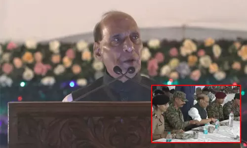 இந்திய பாதுகாப்புக்கு தேவையான நடவடிக்கைகளை எடுக்க அரசு ஒருபோதும் தயங்காது:  ராஜ்நாத் சிங் பேச்சு