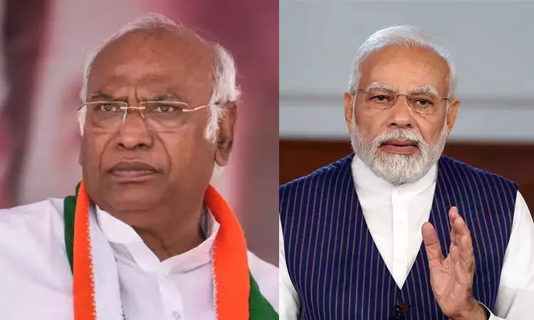 கார்கேவிடம் நலம் விசாரித்த பிரதமர் மோடி கார்கேவிடம் நலம் விசாரித்த பிரதமர் மோடி