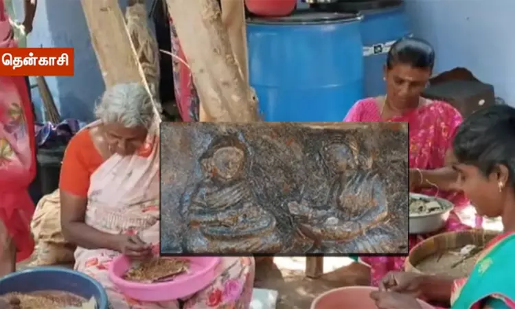 கோவில் கோபுரத்தில் பீடி சுற்றும் பெண்களின் சிற்பம் - தென்காசியில் சுவாரஸ்யம் கோவில் கோபுரத்தில் பீடி சுற்றும் பெண்களின் சிற்பம் - தென்காசியில் சுவாரஸ்யம்