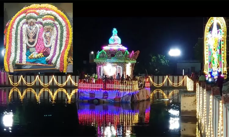 திருக்கருகாவூர் கர்ப்பரட்சாம்பிகை அம்பாள் கோவிலில் நவராத்திரி தெப்பத் திருவிழா