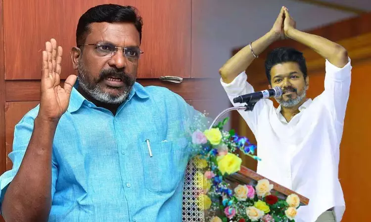 விஜய்க்கும், திமுகவிற்கும் ரகசிய தொடர்பு? - திருமாவளவன் பேட்டி விஜய்க்கும், திமுகவிற்கும் ரகசிய தொடர்பு? - திருமாவளவன் பேட்டி