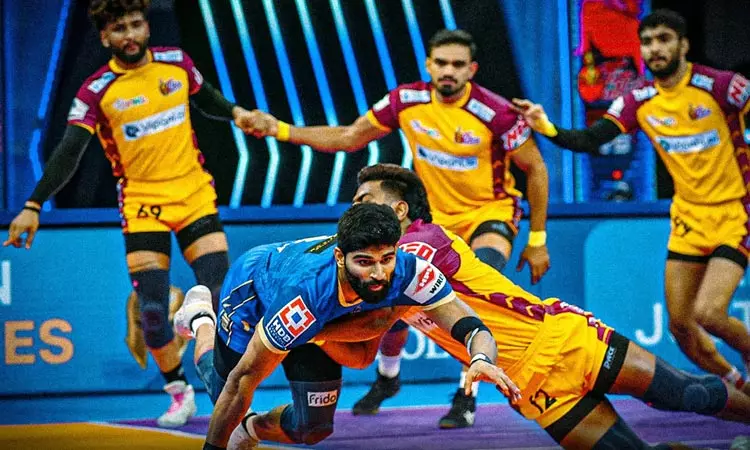 புரோ கபடி லீக்: அரியானாவை வீழ்த்திய தெலுங்கு டைட்டன்ஸ் புரோ கபடி லீக்: அரியானாவை வீழ்த்திய தெலுங்கு டைட்டன்ஸ்