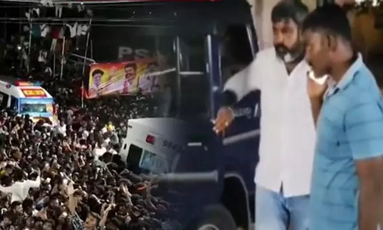 சேலம் தவெக மாவட்ட செயலாளர் கைது; 5 பிரிவுகளில் வழக்கு சேலம் தவெக மாவட்ட செயலாளர் கைது; 5 பிரிவுகளில் வழக்கு