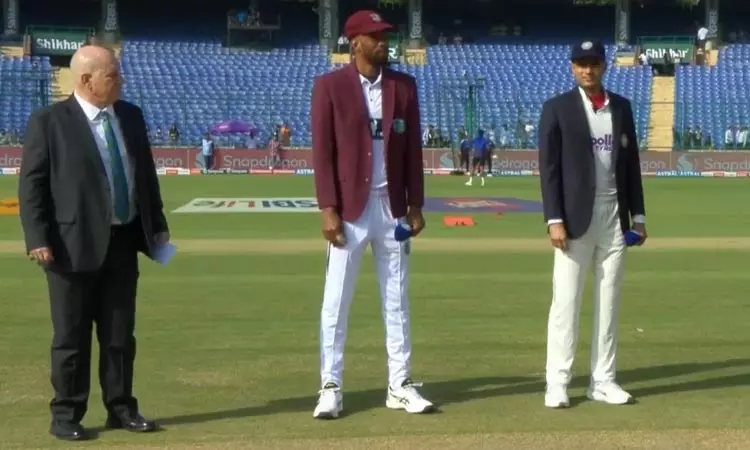 கடைசி டெஸ்ட்: வெஸ்ட் இண்டீஸ் அணிக்கு எதிராக இந்தியா பேட்டிங் தேர்வு கடைசி டெஸ்ட்: வெஸ்ட் இண்டீஸ் அணிக்கு எதிராக இந்தியா பேட்டிங் தேர்வு