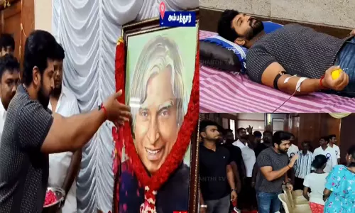 அப்துல் கலாம் பிறந்த நாளை முன்னிட்டு  ரத்த தானம் செய்த நடிகர் அருண் விஜய் அப்துல் கலாம் பிறந்த நாளை முன்னிட்டு  ரத்த தானம் செய்த நடிகர் அருண் விஜய்