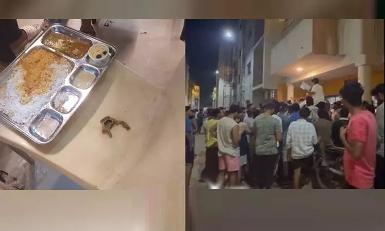 சென்னை: கல்லூரி விடுதியில் தரமற்ற உணவு - மாணவர்கள் போராட்டம் சென்னை: கல்லூரி விடுதியில் தரமற்ற உணவு - மாணவர்கள் போராட்டம்