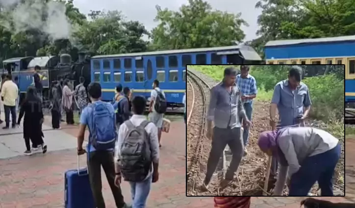 வடகிழக்கு பருவமழையால் ஊட்டி மலை ரெயில் பாதையில் மண்சரிவு