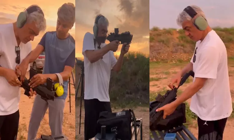 துப்பாக்கி சுடும் பயிற்சியில் நடிகர் அஜித்... வைரலாகும் வீடியோ துப்பாக்கி சுடும் பயிற்சியில் நடிகர் அஜித்... வைரலாகும் வீடியோ