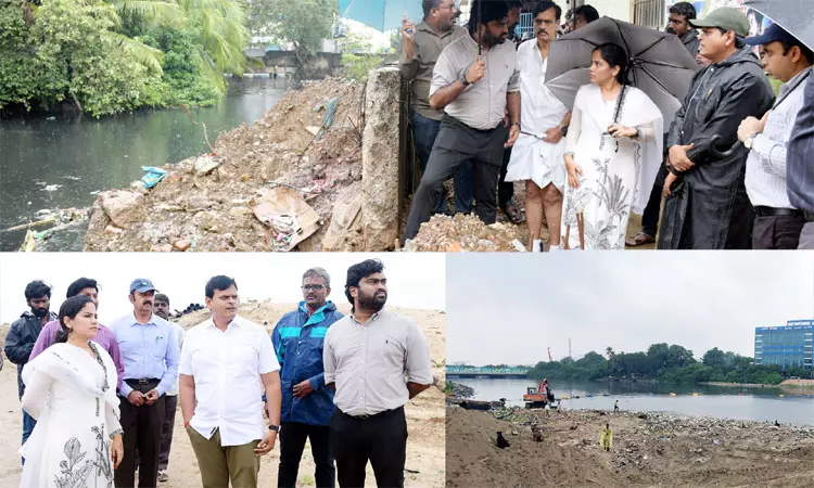 வடகிழக்குப் பருவமழை: தூர்வாரும் பணிகளை பார்வையிட்டு மேயர் பிரியா ஆய்வு வடகிழக்குப் பருவமழை: தூர்வாரும் பணிகளை பார்வையிட்டு மேயர் பிரியா ஆய்வு