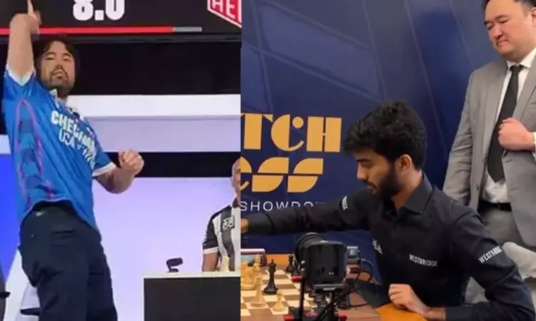 ஆக்ரோஷமாக கொண்டாடிய அமெரிக்க வீரர்....சைலண்டாக பதிலடி கொடுத்த குகேஷ்..வீடியோ ஆக்ரோஷமாக கொண்டாடிய அமெரிக்க வீரர்....சைலண்டாக பதிலடி கொடுத்த குகேஷ்..வீடியோ