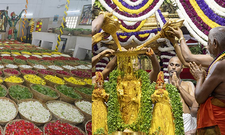 திருப்பதி ஏழுமலையான் கோவிலில் புஷ்ப யாகம்.. 9 டன் மலர்களால் அபிஷேகம்