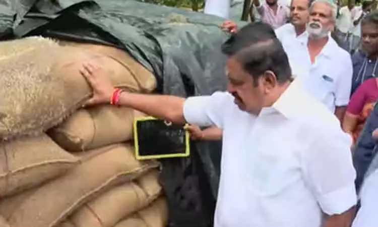 நெல் கொள்முதல் விவகாரத்தில் தி.மு.க. அரசு பச்சை பொய் கூறுகிறது: எடப்பாடி பழனிசாமி குற்றச்சாட்டு நெல் கொள்முதல் விவகாரத்தில் தி.மு.க. அரசு பச்சை பொய் கூறுகிறது: எடப்பாடி பழனிசாமி குற்றச்சாட்டு