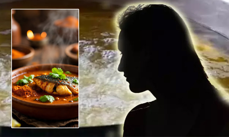 மனைவிக்கு பேய் பிடித்திருப்பதாக நினைத்து சூடான மீன் குழம்பை முகத்தில் ஊற்றிய கணவர்