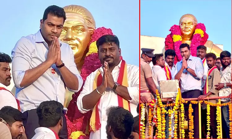 பசும்பொன் முத்துராமலிங்க தேவர் சிலைக்கு ஆதவ் அர்ஜுனா மரியாதை பசும்பொன் முத்துராமலிங்க தேவர் சிலைக்கு ஆதவ் அர்ஜுனா மரியாதை